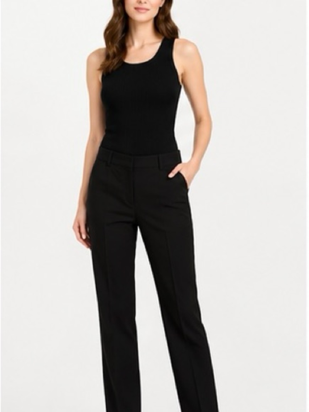 Theory Black Wool Blend Tailored Trousers | Straight Leg | Made in USA | Women’s